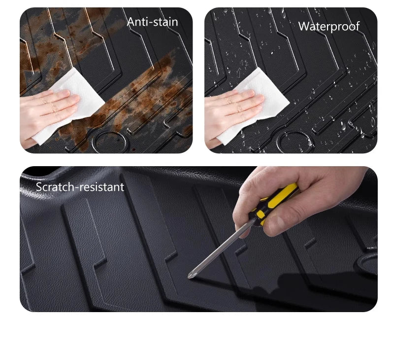 Car Floor Mats For BYD Seagull 2023 - 2024 TPE Trunk Liner Double Layer Foot Carpets Anti - Slip Wear Resistant Protective Pads