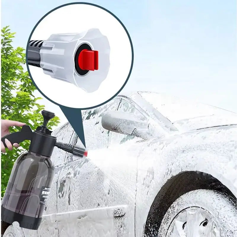 SEAMETAL 2L Hand Pump Foam Sprayer Pneumatic Washer Foam Snow Foam High Pressure Car Wash Spray Bottle for Car Home Cleaning