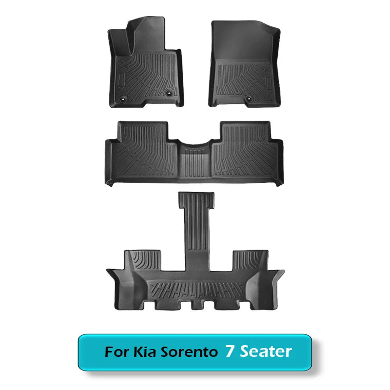 All Weather Floor Mats Cargo Liner for 2021 - 2024 2025 Kia Sorento Hybrid TPE Car Trunk Mat with Backrest Pad PHEV & HEV