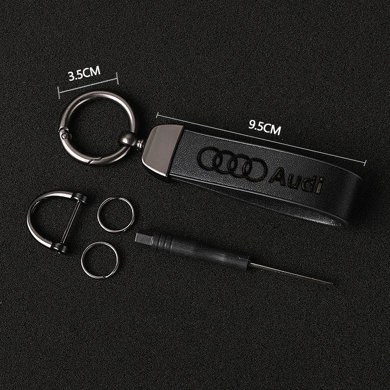 Car Logo Keychain Decoration Pendant Key Ring For Audi A5 Q5 A3 A4 A6 A1 A2 A7 A8 Q1 Q2 Q3 Q4 Q6 Q7 Q8 TT S5 B8 Quattro C6 B9 B6
