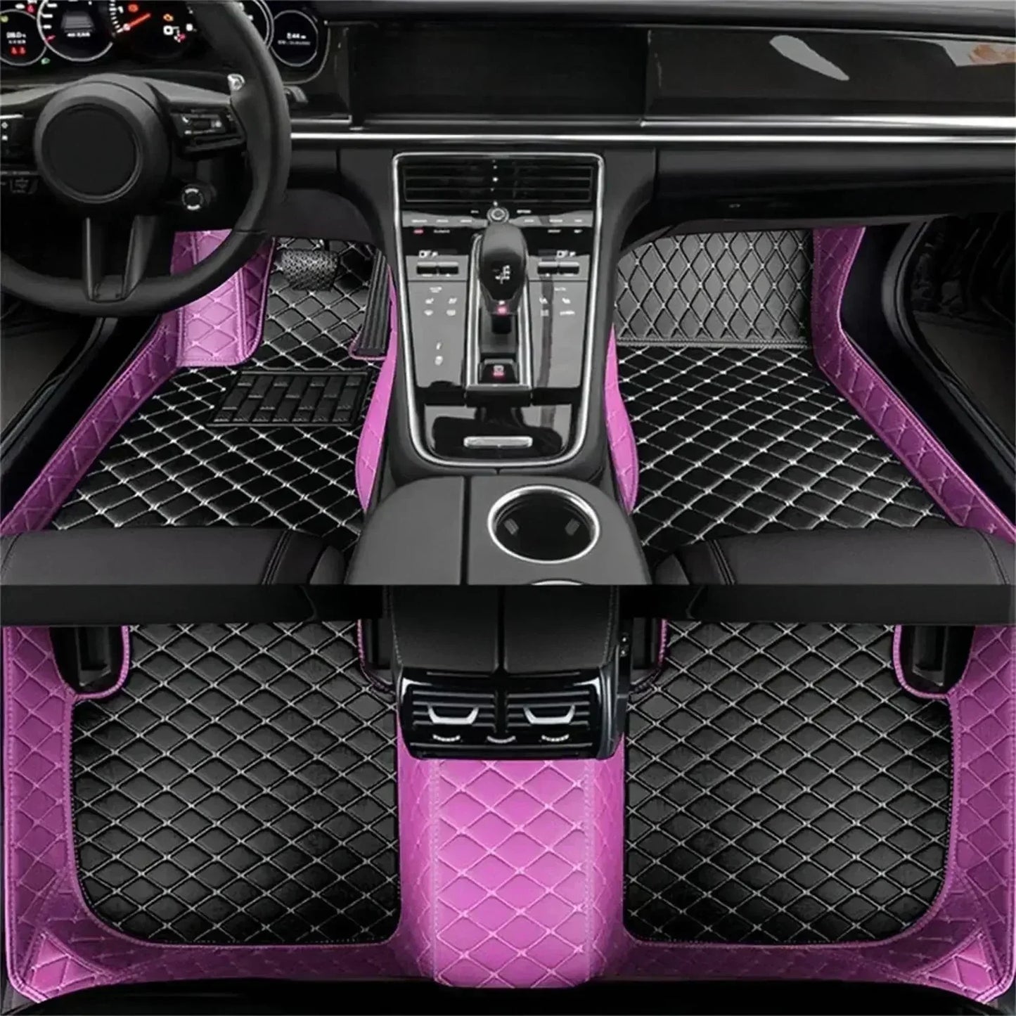 Leather Car Floor Mats For Seat Leon MK3 2012 2013 2014 2015 2016 2017 2018 2019 2020 All Weather Waterproof Car Floor Mats