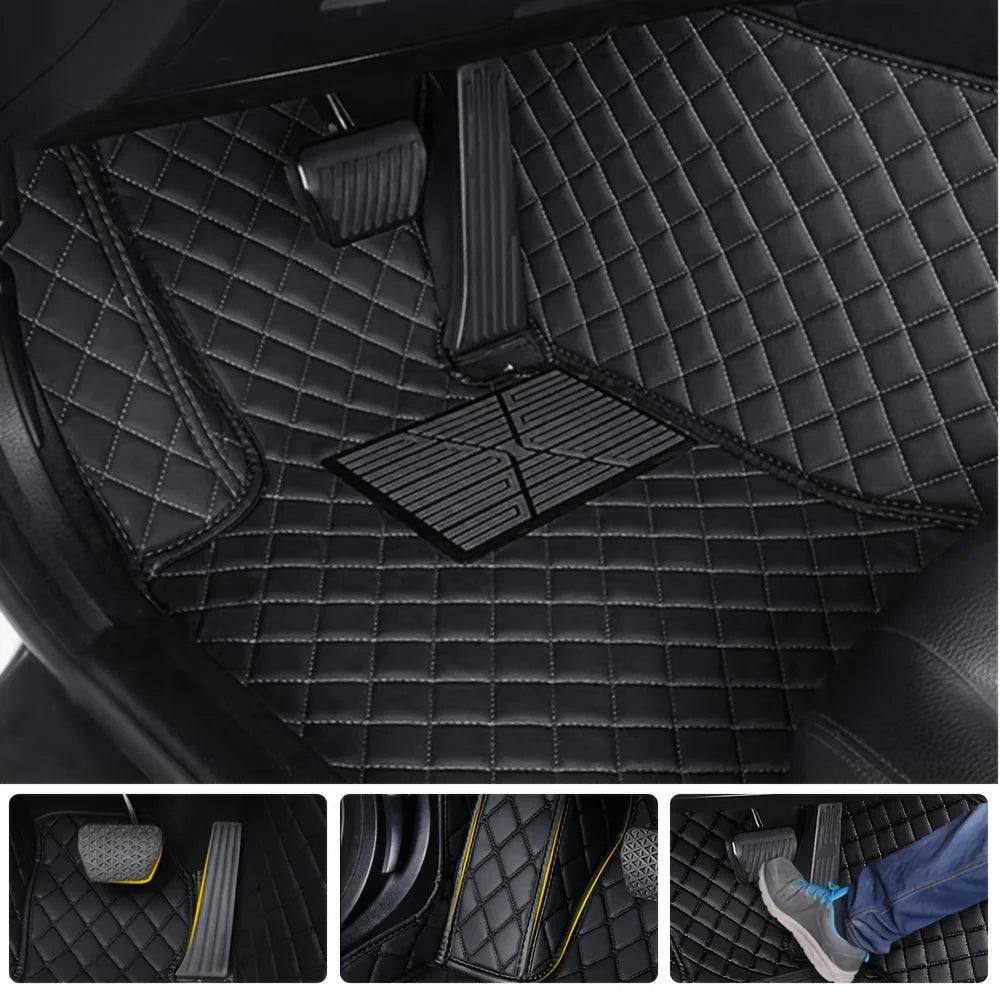 2025 FASHION PU Leather LUXURY Car Floor Mats For Kia Soluto 2017~2024 Waterproof Carpets Interior Accessories