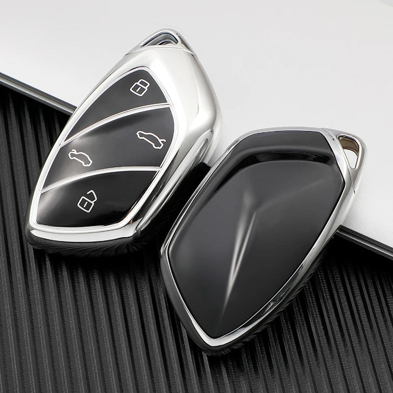 For MG6 EZS HS EHS MARVEL X MARVEL R Electric Roewe RX5 I6 I5 RX3 RX8 ERX5 MG ZS EV 2021 Soft TPU Car Key Case Cover Keychain