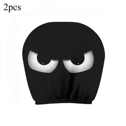 2pcs Car Headrest Pillowcases Spooky Halloween Christmas Decorations Funny Scary Car Interior Accessories Fit for All Vehicles