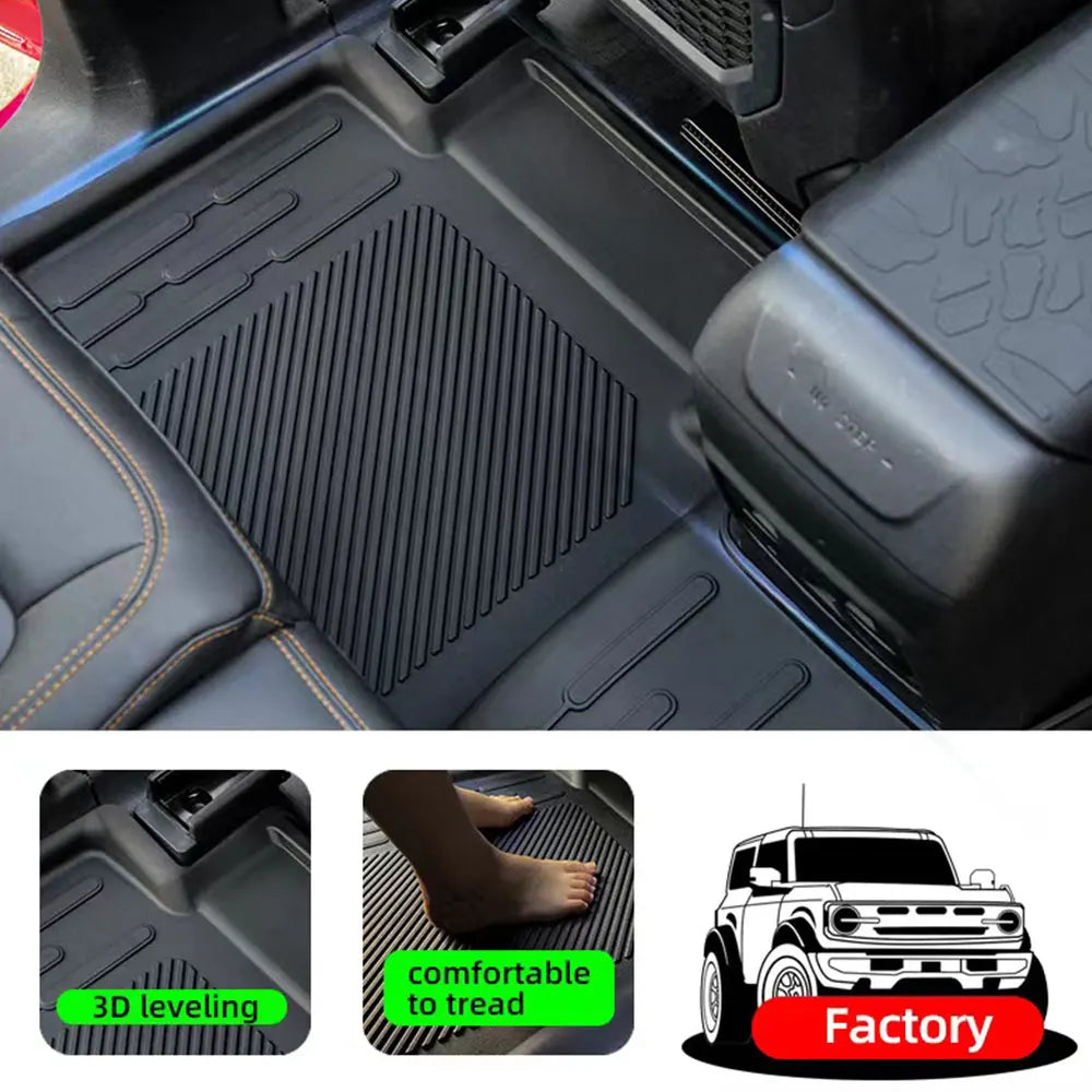 TPE Car Floor Mats Styling Decoration Protect Accessories Rugs Waterproof Covers For Ford Bronco 4 door 2021 2022