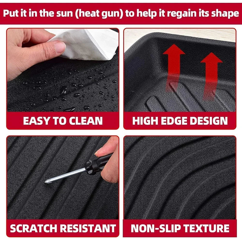 All Weather TPE Waterproof Floor Mats for 2023 2024 2025 Hyundai Ioniq 6 Trunk Mat 1st & 2nd Row Liner Cargo Liner Accessories