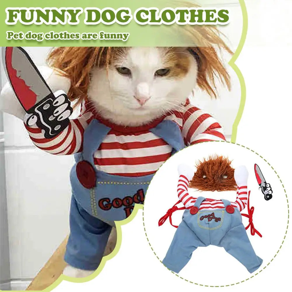 Halloween Dog Costumes Funny Pet Clothes Cosplay Costume Sets Novelty Clothing For Dogs Bulldog Pug Cat Party Costumes