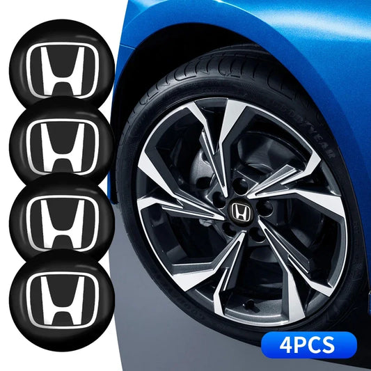 4Pcs 56mm Car Wheel Center Hub Caps Logo Sticker For Honda Civic Fit Jazz Accord CRV HRV City Odyssey Passport Pilot Vezel