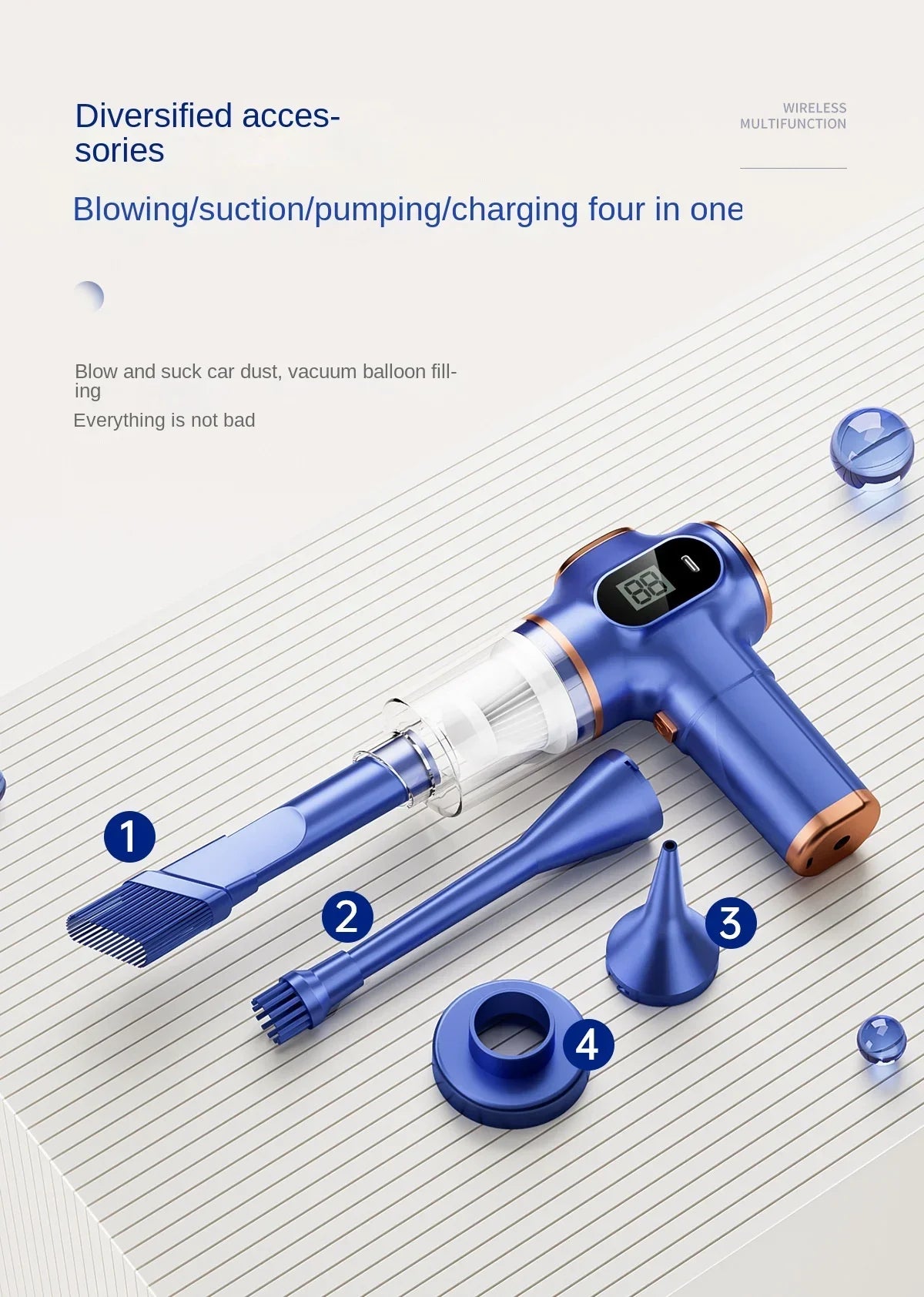 9500000Pa Automobile Vacuum Cleaner 5 in1 Wireless Vacuum Cleaner Car Handheld Strong Dust Collector Car Office Home Appliances