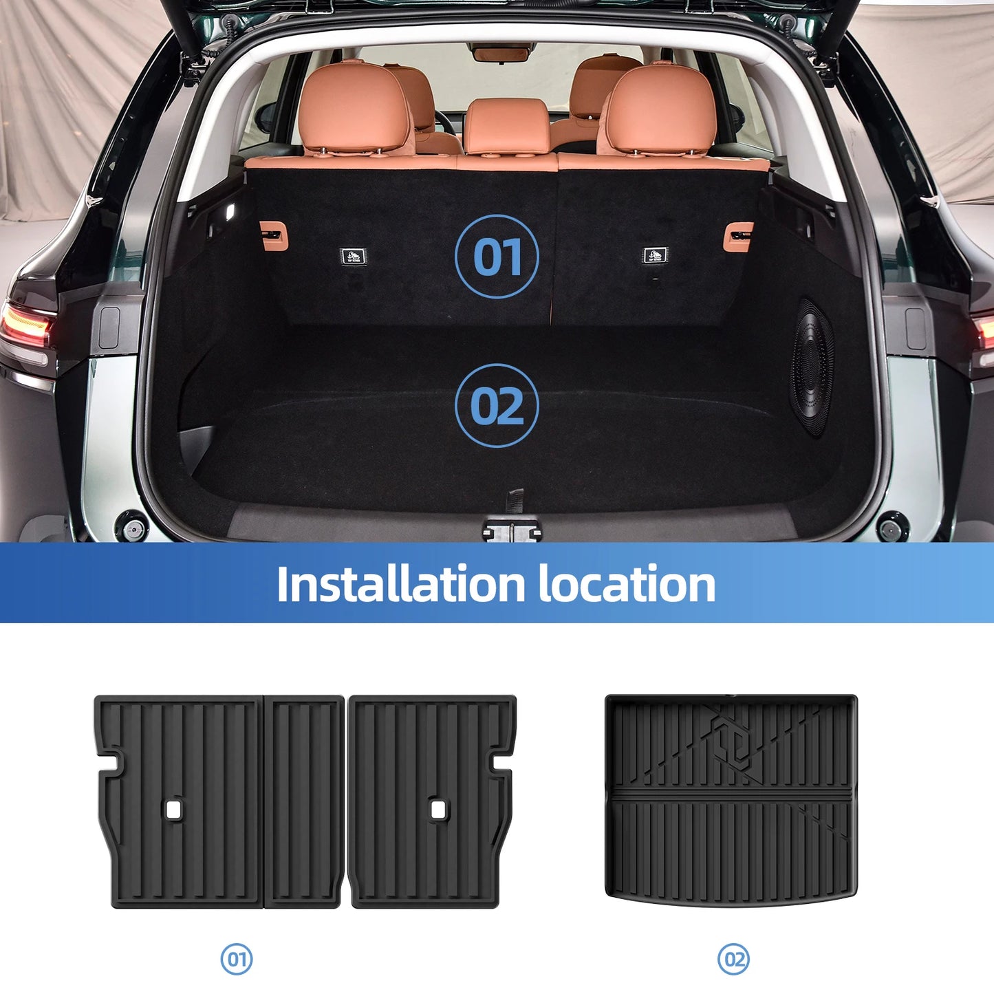 Floor Mats for Leapmotor C10 2024-2026 TPE 3D Car Floor Mats Cargo Liner Trunk Pad Waterproof All Weather Auto Accessories Black