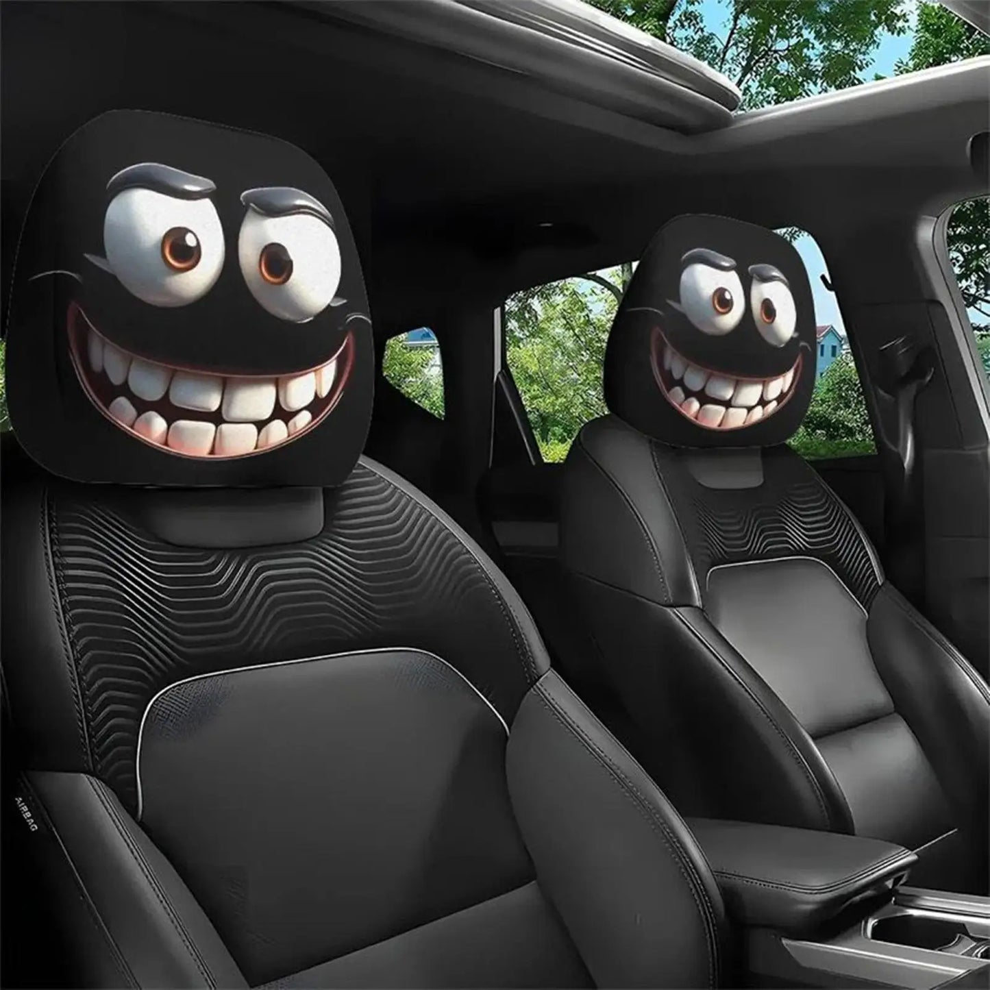Funny Headrest Covers Halloween 1 Pair Breathable Car Headrest Protector Elastic Auto Interior Head Rest Covers for Halloween