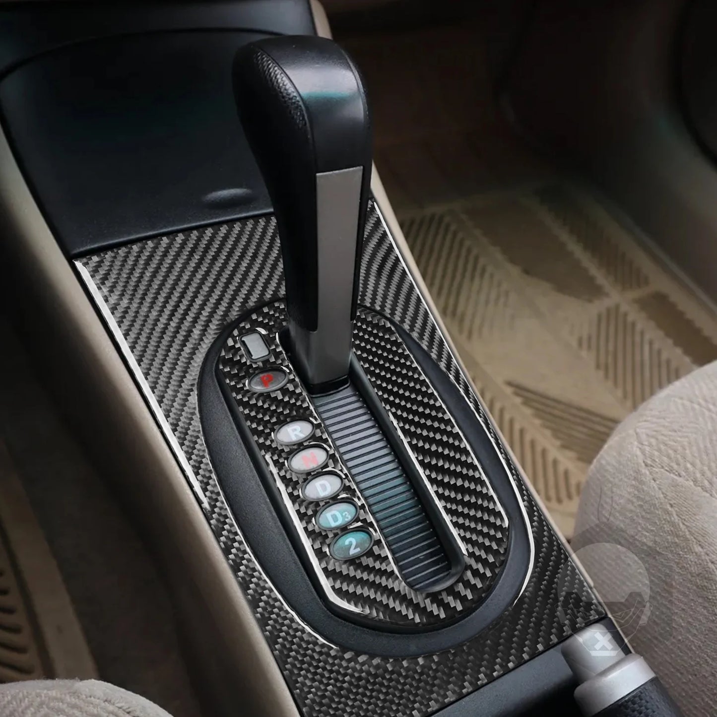 For Honda Civic 2001 2002 2003 2004 2005 Gear Shift Panel Set Cover Real Carbon Fiber Sticker Car Interior Moulding Accessories