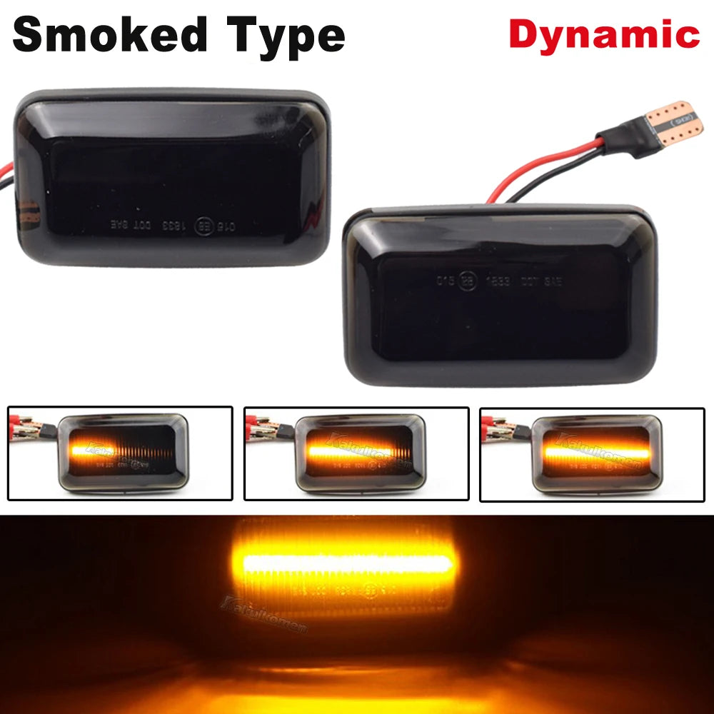 2PCS For VW Golf Mk1 Mk2 Jetta Passat Polo Audi 100 200 C3 C4 A6 S6 Dynamic LED Side Marker Light Arrow Turn Signal Blinker Lamp