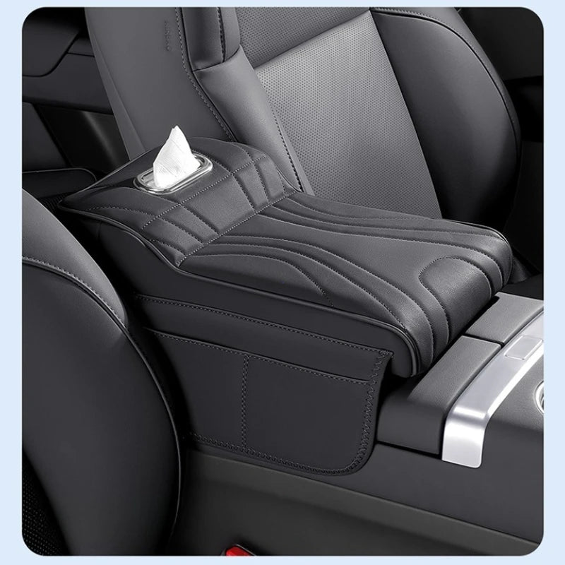 Car Armrest Box Height Increase Pad with Storage Bag Car Leather Protective Cover for jaecoo j7 JETOUR T2 Haval H9 2rd 2024 2025