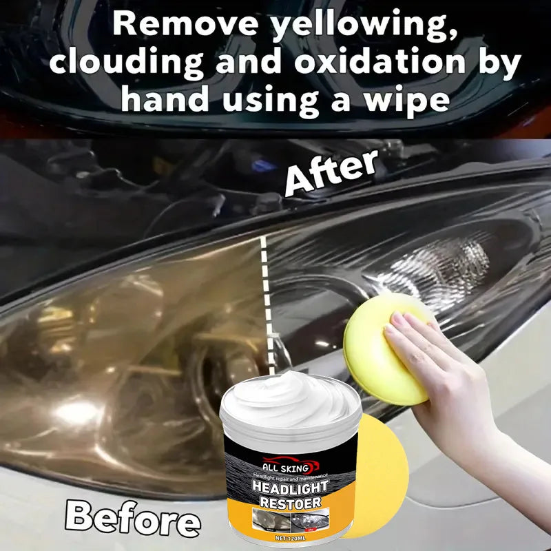 Car Headlight Restoration Polishing Kits Headlamp Scratch Remover Repair Cleaning Paste Remove Oxidation Headlight Polish Liquid