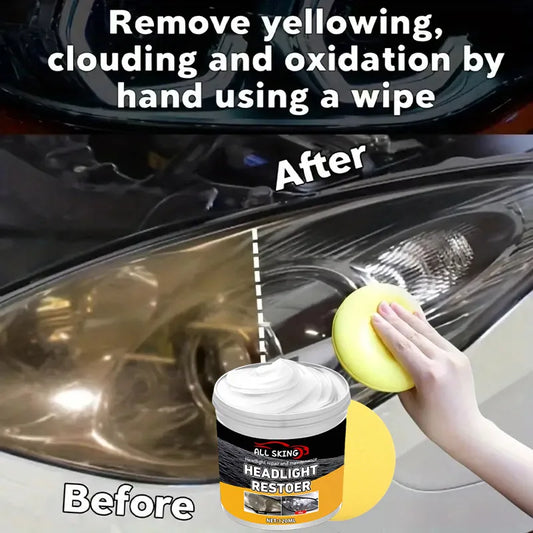 Car Headlight Restoration Polishing Kits Headlamp Scratch Remover Repair Cleaning Paste Remove Oxidation Headlight Polish Liquid