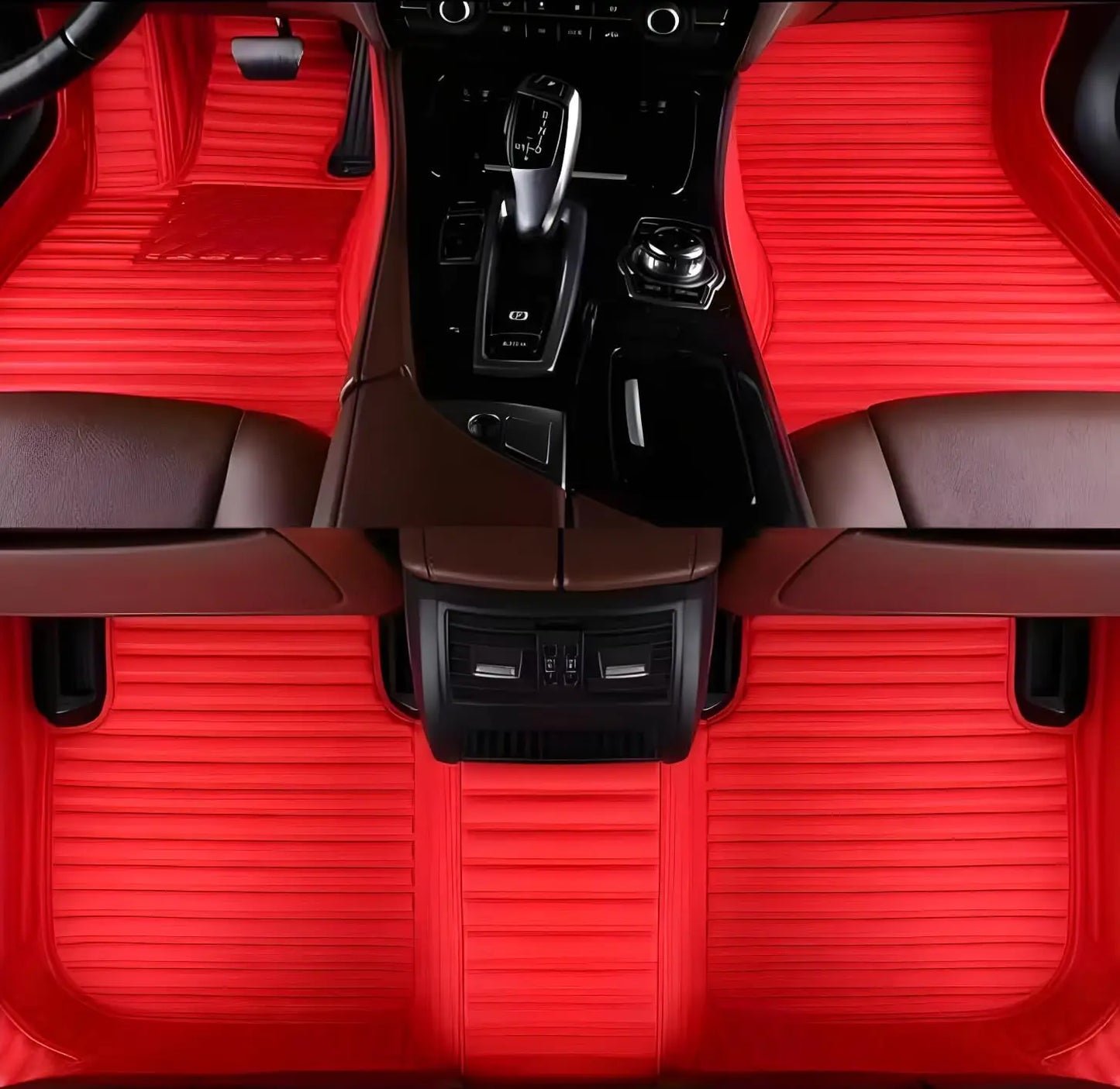Custom Car Mats For Dacia Duster 2021~2023 Leather All Weather Waterproof Non-Slip Diamond Full Covered Personalized Black Red