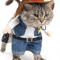 Pet Dog Cat Halloween Costumes,West Cowboy Uniform with Hat,Funny Pet Cowboy Outfit,Clothing Funny Costume for Cats & Small Dogs