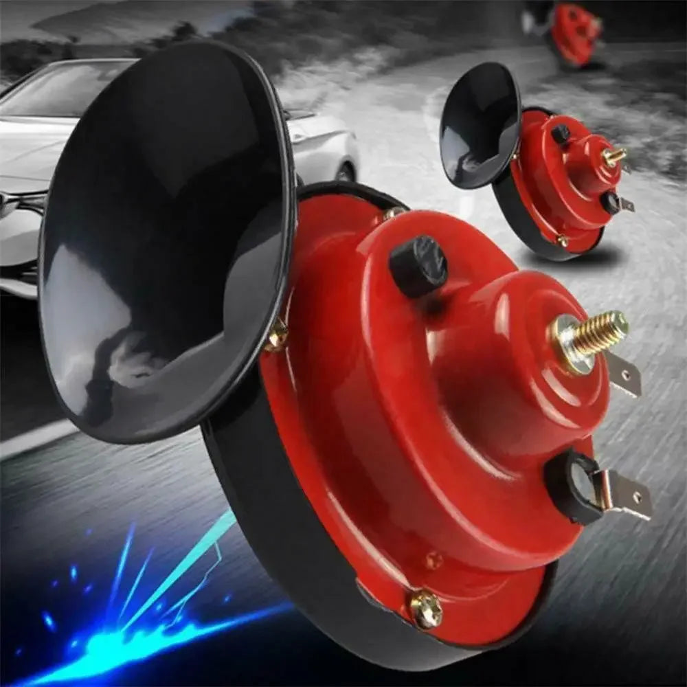 Double Trumpet Train Air Horn 12V 300DB Super Loud Waterproof Electric Snail Horn Kit for Pickup Truck Jeep Motorcycle Boat