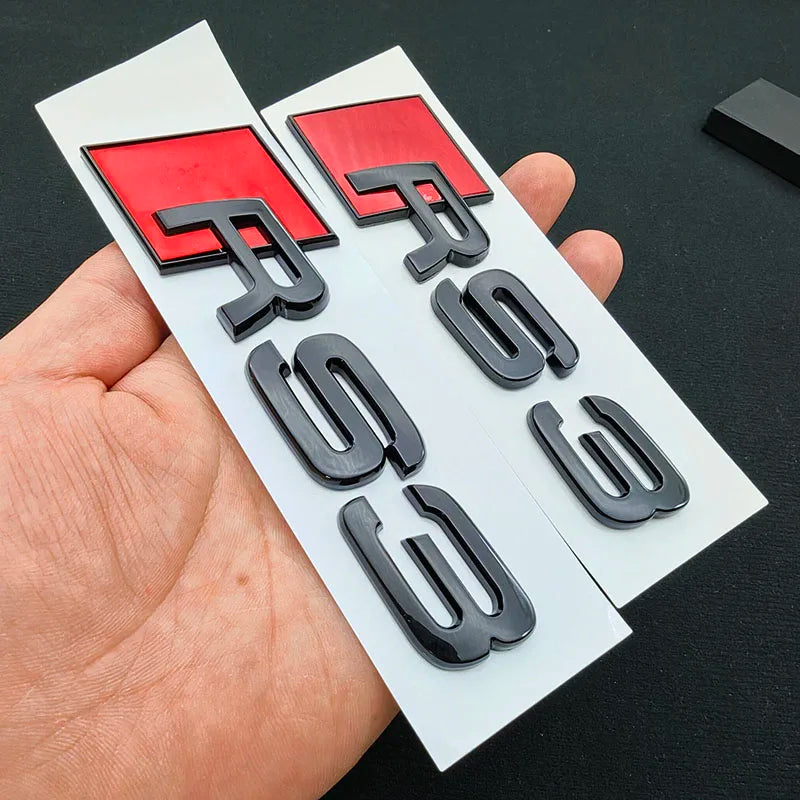 3D ABS RS3 RS4 RS5 RS6 RS7 RS8 Car Body Rear Trunk Emblem Decal Badge Sticker For Audi A3 S3 A4 S4 A5 A6 A7 S7 Auto Accessorie
