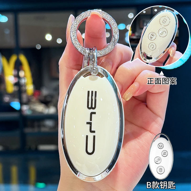ICAR TPU Car Key Case for BYD Atto 3 Han EV Dolphin Durable Second Song Pro Tang Dm QIn PLUS MAX Yuan Key Bag Holder Cover Chain