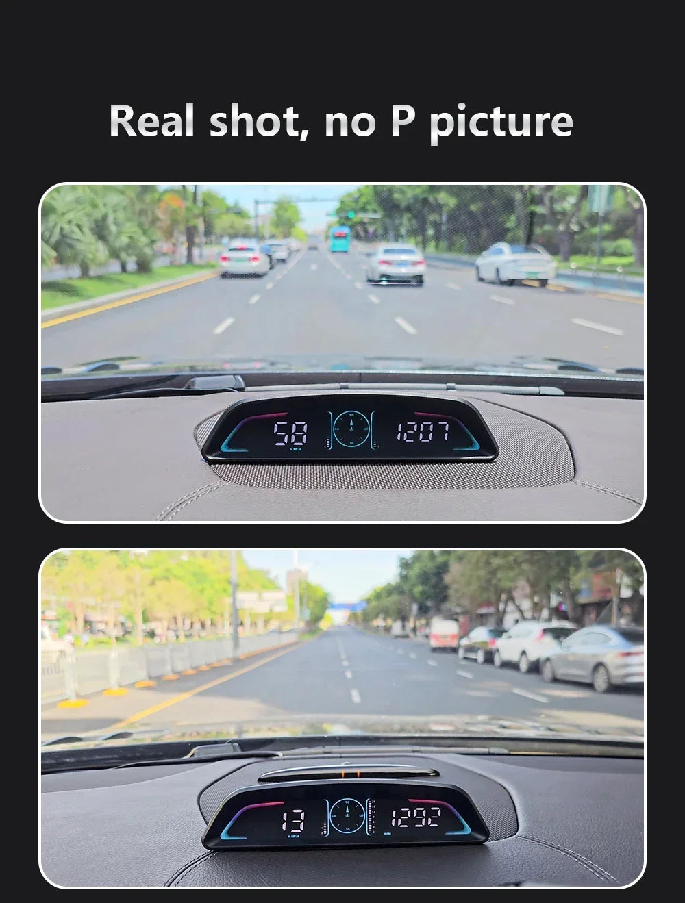 B3 Speedometer Head Up Display OBD2 HUD Car Tachometer Water Temp With Alarm Auto Fuel Consumption Volt Meter Gauge