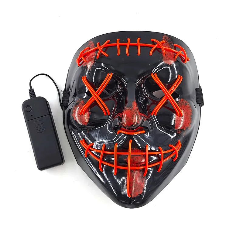 Halloween Carnival Party Costume Decoration Luminous LED Mask Halloween Mask LED Maske Light Up Party Masks for Glow Party
