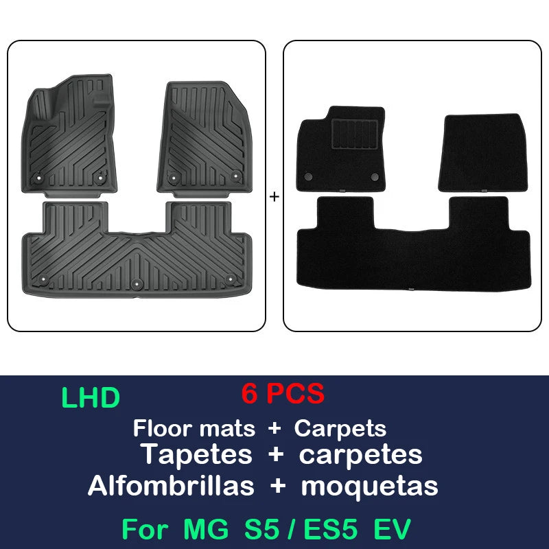 TPE Car Floor Mats For MG S5 ES5 2025-present Trunk Mat Waterproof Non-slip Foot Pad Trunk Protector Pad Carpet Boot Liner Tray
