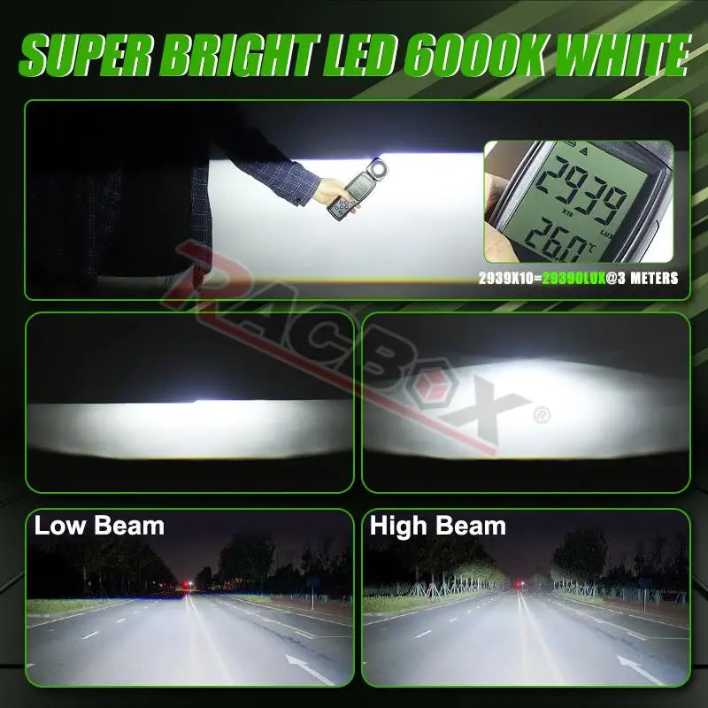 LED Projector Lens 2.5 Inch Bi LED High Low Beam Lights 80mm LED Halo for H4 H7 9005 9006 Car Headlight Bulbs Auto Diodes Turbo