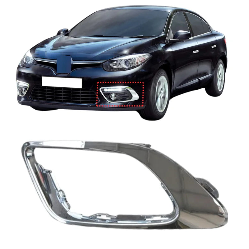 Fog Headlight Frame Right Left Protector Grill For Renault Fluence 2013-2016 Abs Chrome Black 261A23821R 261A32113R