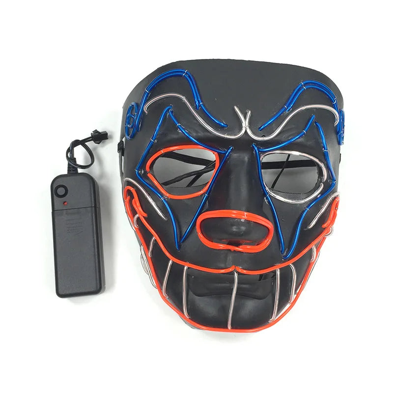 Halloween Carnival Party Costume Decoration Luminous LED Mask Halloween Mask LED Maske Light Up Party Masks for Glow Party