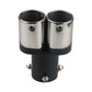 64mm Universal Double Pass Exhaust Pipe Tip Exhaust Silencer Muffler Tip Stainless Steel Pipe Trim Modified Exhause Tail Pipe