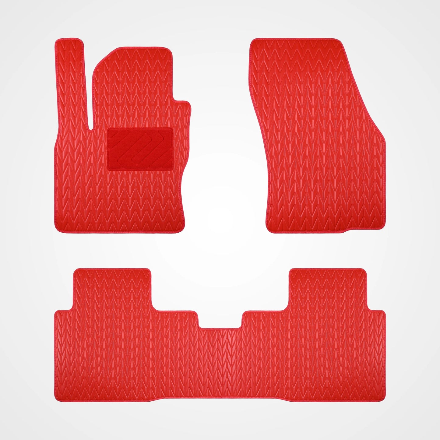 Custom car floor mat for Volkswagen Tiguan 2018-2023 Red artificial leather Waterproof Non-Slip Car Mats Floor Covers