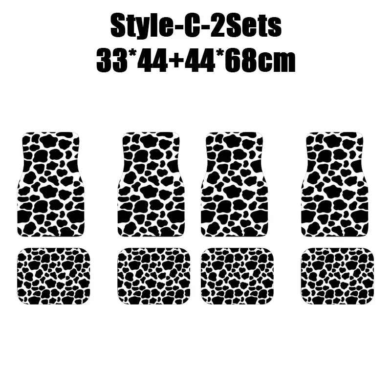 Antique Oriental Turkish Persian Carpet Car Floor Mats 4-Piece for Front Rear Seats Durable Floor Carpet Heavy Duty Rubber Back