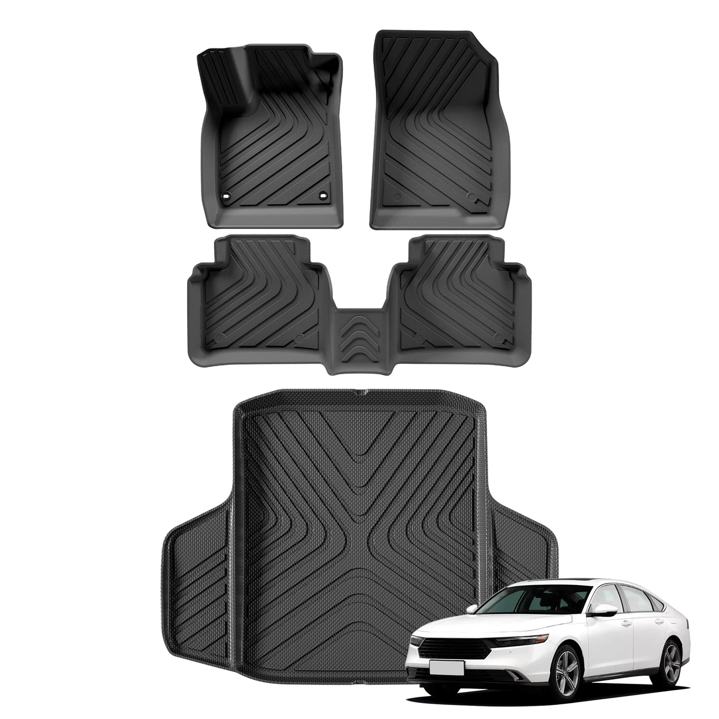 TPE 3D Car Floor Mats Cargo Liner Trunk Pad For Honda Accord 2023 2024 Floor Mats All-Weather Auto Accessories