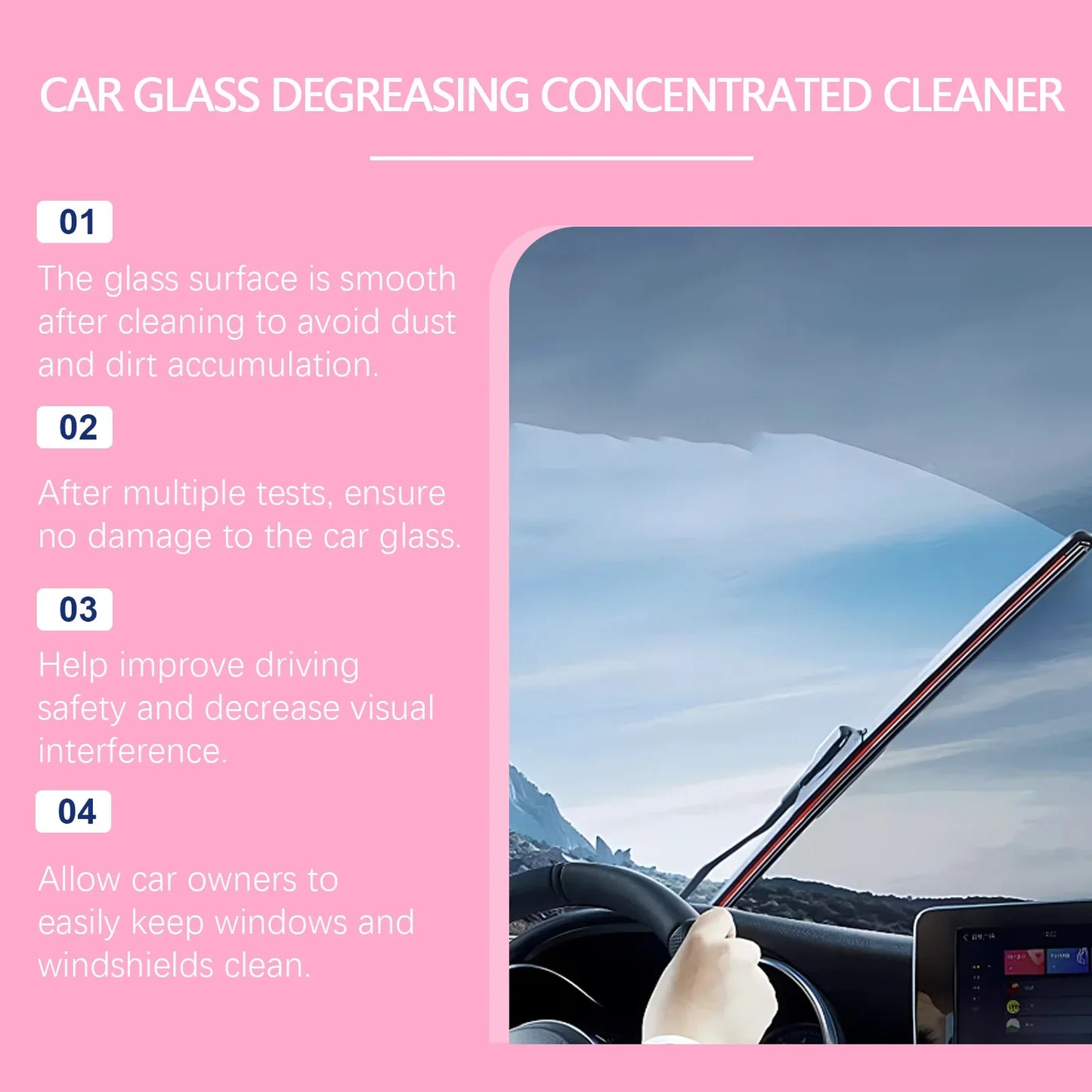 Car Windshield Oil Film Remover Powerful Auto Glass Window Stain Removal Concentrated Cleaner Front Windscreen Cleaning Spray
