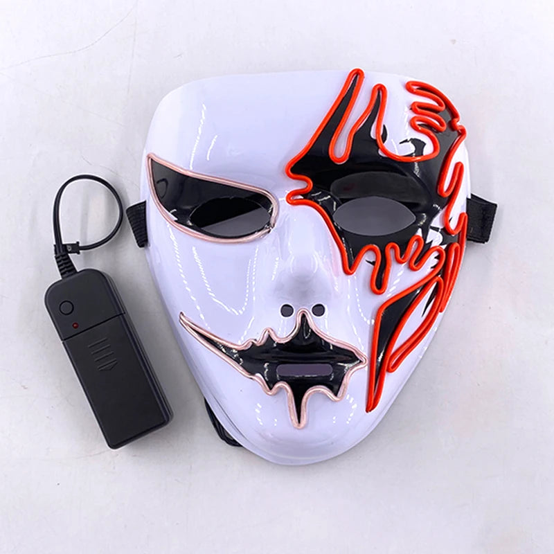 Halloween Carnival Party Costume Decoration Luminous LED Mask Halloween Mask LED Maske Light Up Party Masks for Glow Party