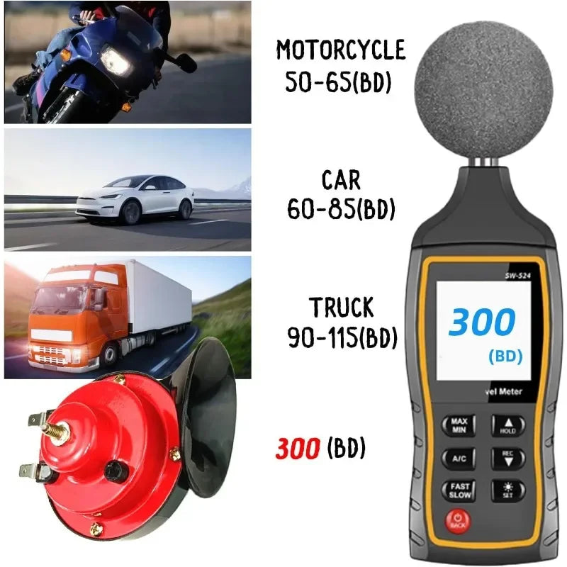 1PC 300DB car snail horn waterproof high pitched 12V universal horn car electric horn motorcycle modification