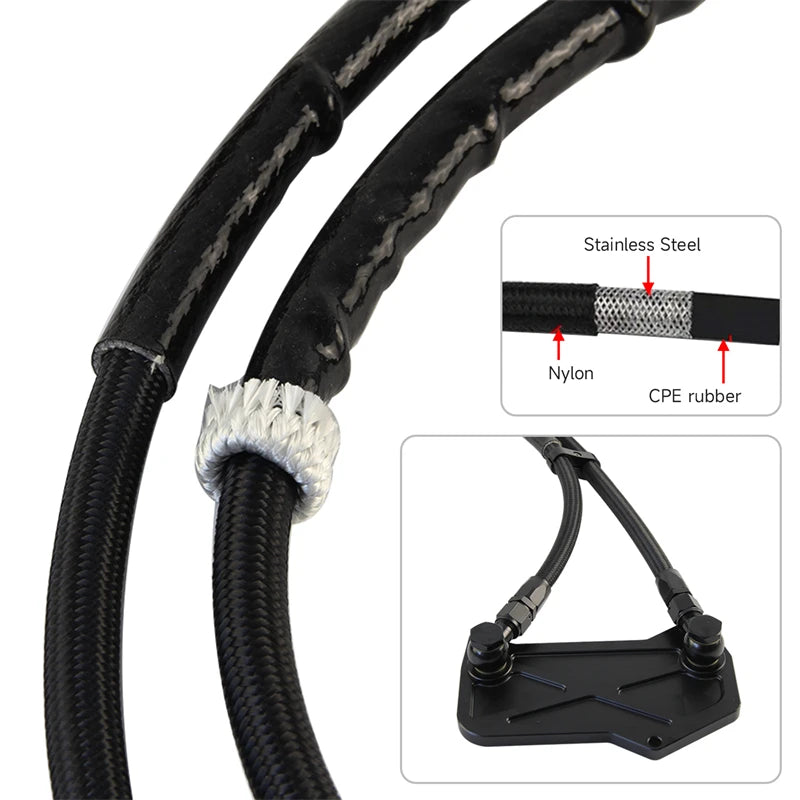 14 Row AN8 Oil Cooler Kit For VW Audi VAG Golf GTI /R MK7 DQ381 DQ380 DQ500 7DSG 2.0 TSI Engine Aluminum