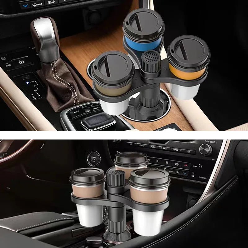 Car Cup Holder Expander Adapter 360 Rotating Insert Drinks Support Adjustable Base Car Cup Mount Beverage Bottle Bracket