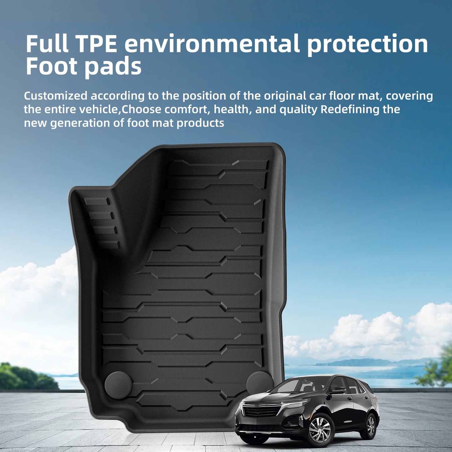 for GMC Terrain Chevrolet Equinox 2018 - 2024 TPE 3D Car Floor Mats Trunk Backrest Pad Waterproof Protective Left Rudder