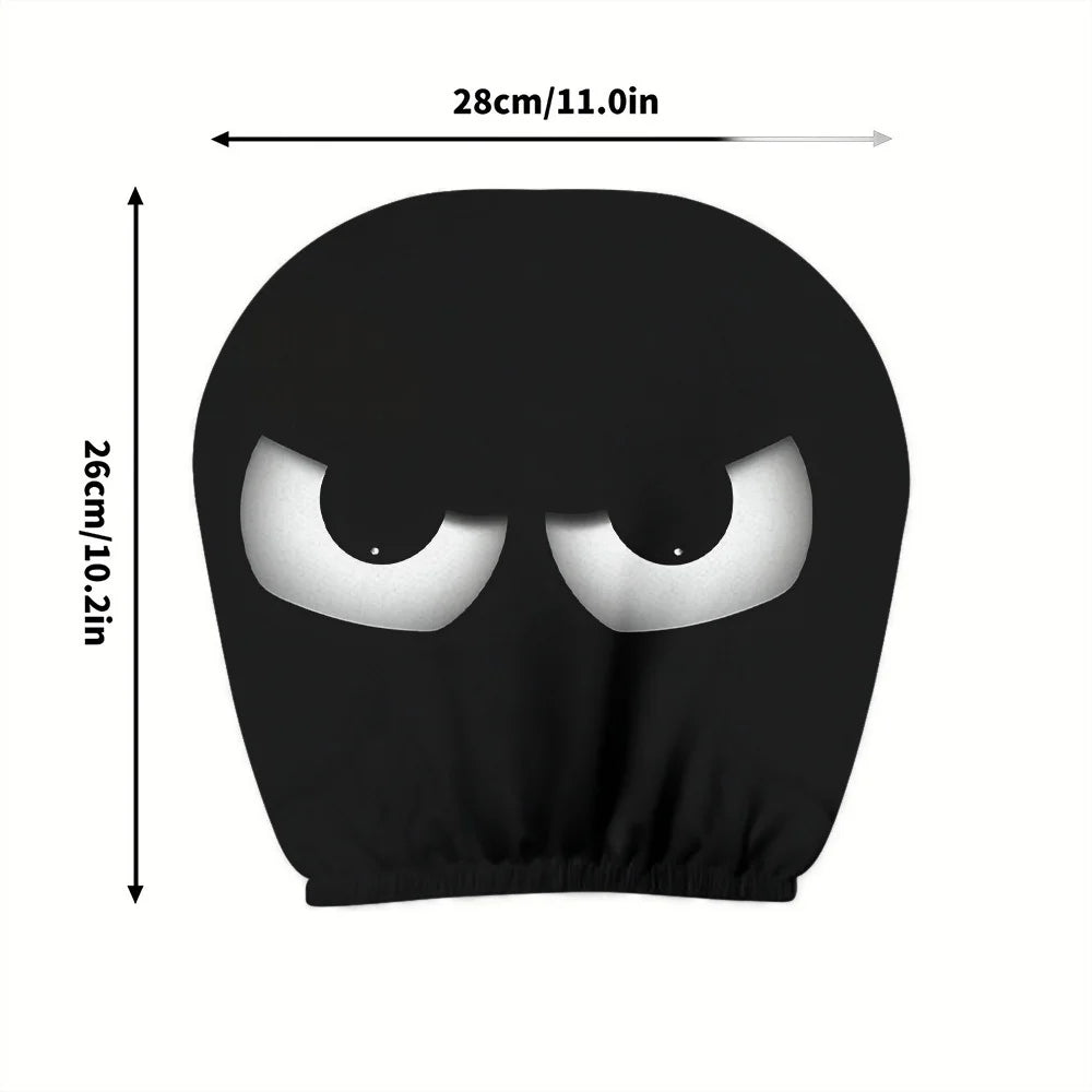 2pcs Car Headrest Pillowcases Spooky Halloween Christmas Decorations Funny Scary Car Interior Accessories Fit for All Vehicles