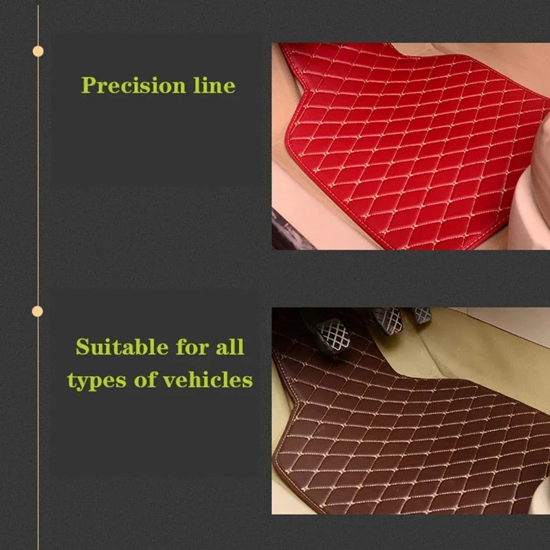 Car Floor Mats 4 Pcs Universal PU Leather Floor Mats Liners For Cars Truck SUV Front Rear Mats Foot Pad Car Accessories