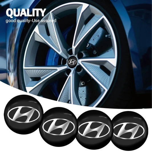 4pcs Car Wheel Center Hub Cap Badge Logo Emblem Decal Sticker Styling for Hyundai Elantra Tucson Sonata Tucson Creta Kona IX35