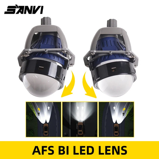 SANVI 3'' AF02 Bi Led Projector AFS Non-destructive Headlamp for Hella 3R G5 130W 6+3pcs Chips lamp Led Light Auto Acceesories