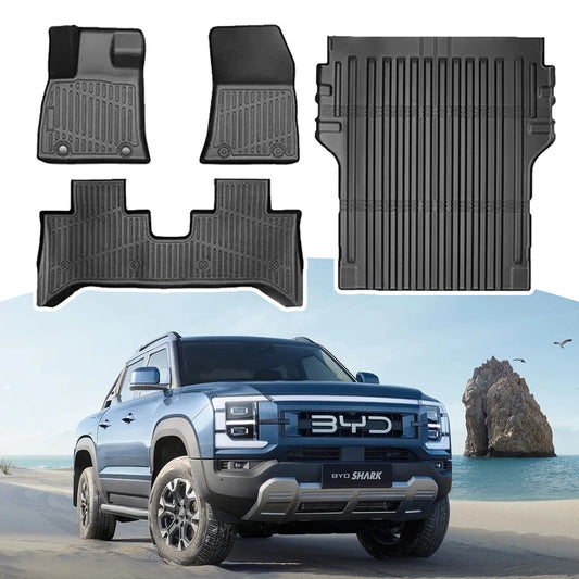3D Foot Pad All-weather Material TPE Waterproof and Anti-slip Protective Pad Trunk Pad Cargo Pad for BYD Shark 2025 2024