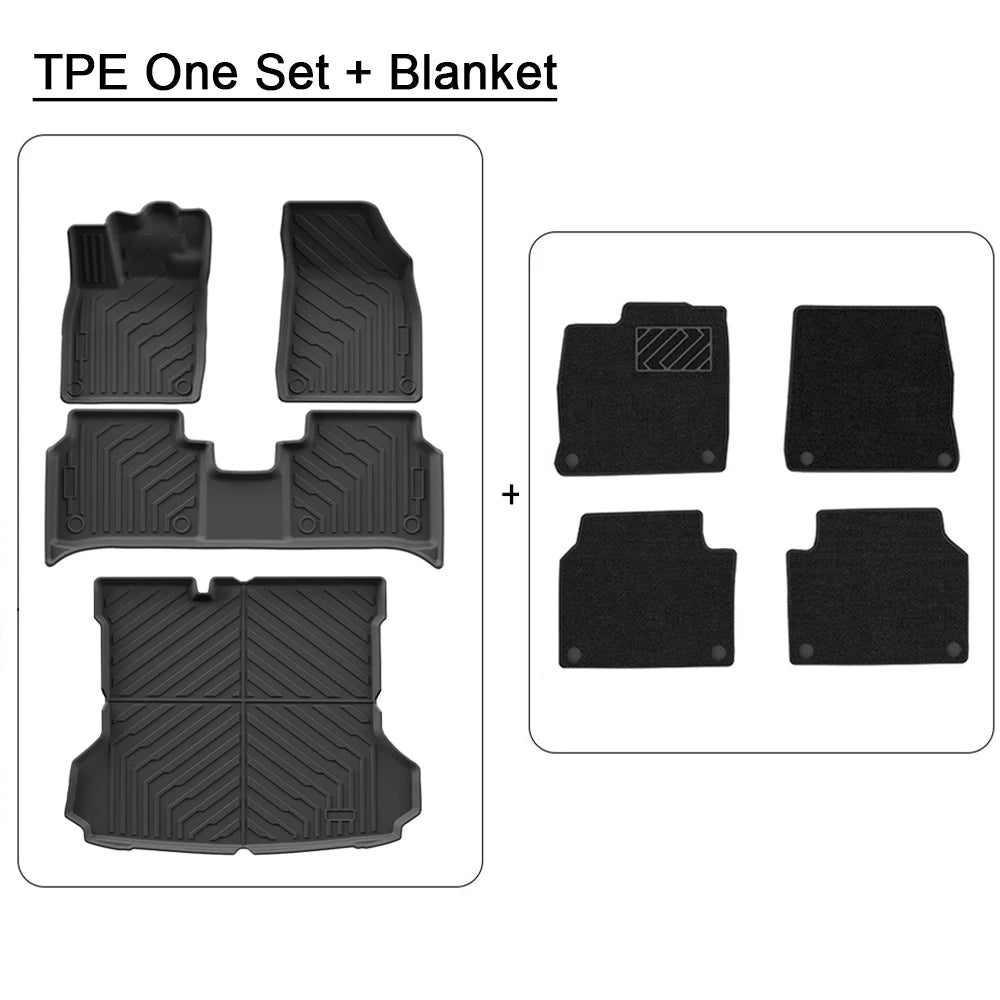 For VW ID.4 ID4 CROZZ 2021 2022 2023 2024 2025 TPE Floor Mats Rear Trunk Mats Layer Foot Pads Salon Carpet Full Cover LHD