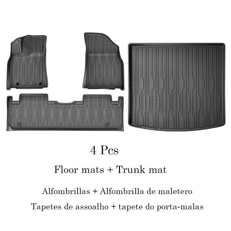 TPE Car Floor Mats For BYD Song Pro Dmi 2024 2025 Cargo Liners Waterproof Non-slip Seat Back Protector Trunk Mats Car Carpet