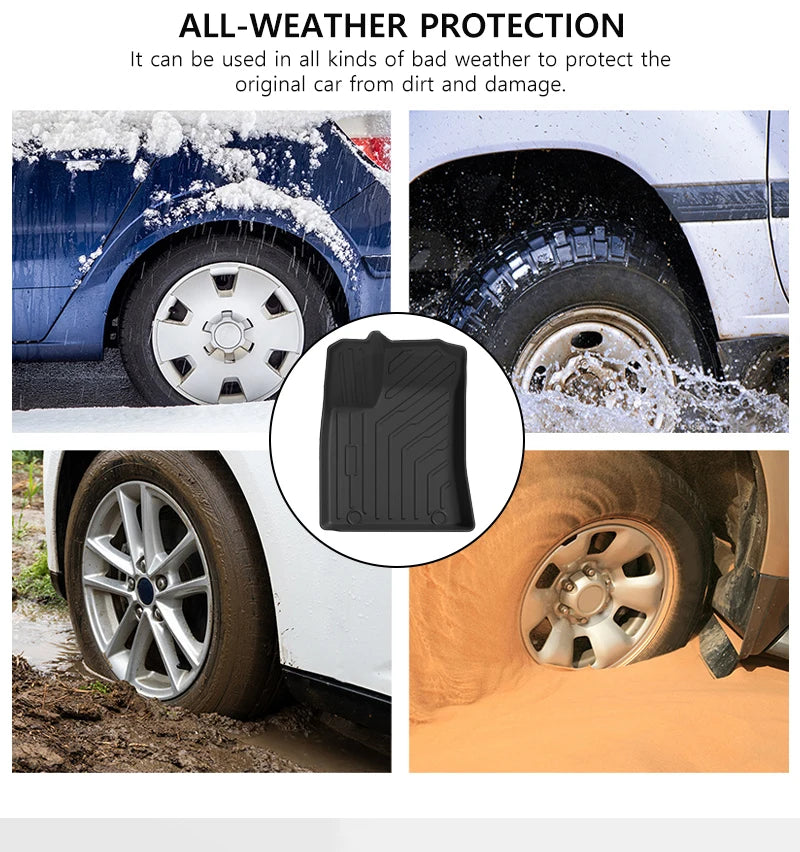 Car Floor Mats For BYD Seagull 2023 - 2024 TPE Trunk Liner Double Layer Foot Carpets Anti - Slip Wear Resistant Protective Pads