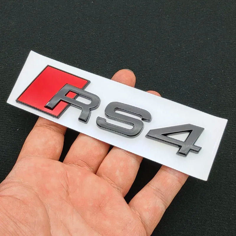 3D ABS RS3 RS4 RS5 RS6 RS7 RS8 Car Body Rear Trunk Emblem Decal Badge Sticker For Audi A3 S3 A4 S4 A5 A6 A7 S7 Auto Accessorie
